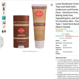 LUME NEW deodorant cream tube & solid stick